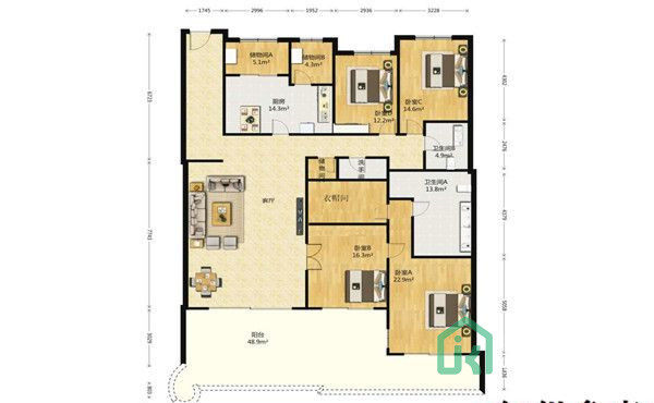 瀛海庄园（瀛海名居）76号楼乙单元202号