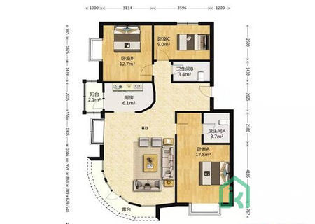 果岭小镇34号楼1单元401号