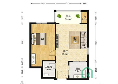 地材宿舍1号楼3门352