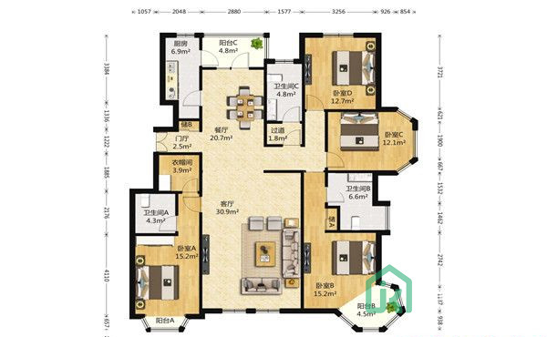 金隅翡丽一期(翡丽华庭）8号楼1单元101号