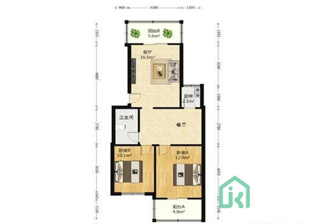 温泉花园B区70号楼5单元401号